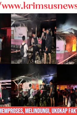 Quick Respon Time, Personel Polres Nias Selatan Sigap Padamkan Kebakaran di Kantor Dinas Pendidikan