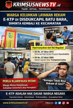 Warga Keluhkan Layanan Rekam E-KTP di Disdukcapil Batu Bara, Diminta Kembali ke Kecamatan