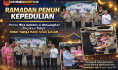 Ramadan Penuh Kepedulian, Polres Nias Selatan Bagikan Takjil untuk Masyarakat Kota Teluk Dalam