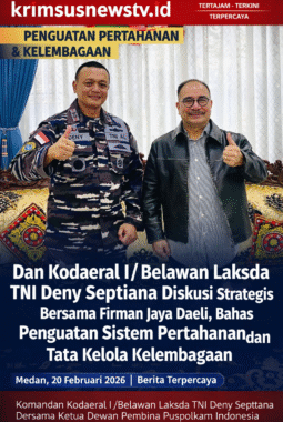 Kodaeral I/Belawan Laksda TNI Deny Septiana Diskusi Strategis Bersama Firman Jaya Daeli, Bahas Penguatan Sistem Pertahanan dan Tata Kelola Kelembagaan