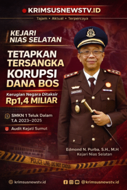 Kejari Nias Selatan Tetapkan Tersangka Dugaan Korupsi Dana BOS SMKN 1 Teluk Dalam, Kerugian Negara Ditaksir Rp1,4 Miliar