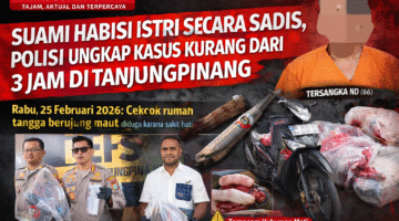 Diduga Suami Habisi Istri Secara Sadis, Polisi Ungkap Kasus Kurang dari 3 Jam di Tanjungpinang