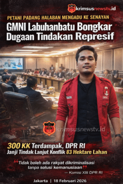 Suarakan Aspirasi Petani Padang Halaban, Ketua DPC GMNI Labuhanbatu Hadiri RDP di Komisi XIII DPR RI