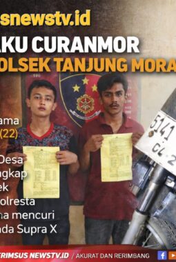 Dua Pelaku Curanmor Diangkut Unit Reskrim Polsek Tanjung Morawa ke Komando