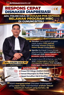 Adv. Itoloni Gulo, SH Serta Tim Apresiasi Respons Cepat Disnaker Gunungsitoli Terkait Dugaan PHK Sepihak Relawan MBG.